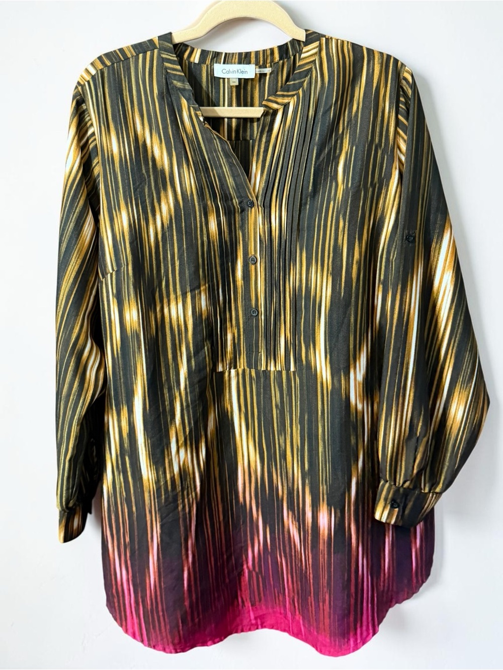 Calvin Klein Tunic Plus Size Abstract Print Quiet Luxury Top